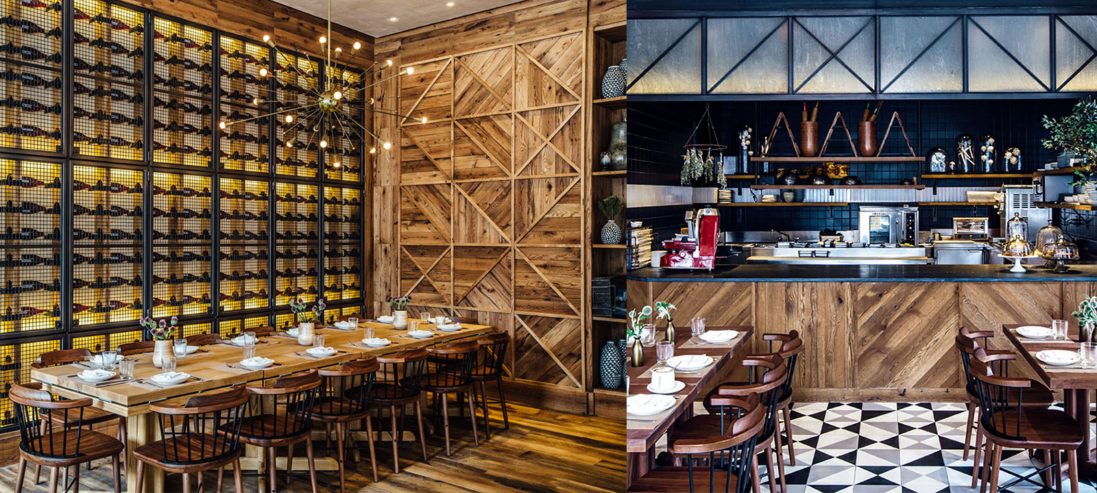 Reclaimed Materials and Panels at NYC Restaurant