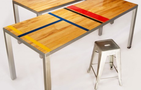 Reclaimed Maple Gym Floor Tables