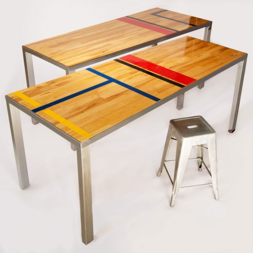 Reclaimed Maple Gym Floor Tables