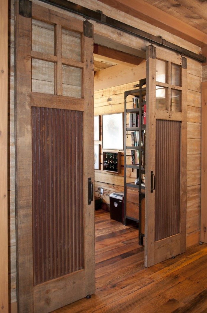 Frame and Panel Sliding Barn Doors in Residence