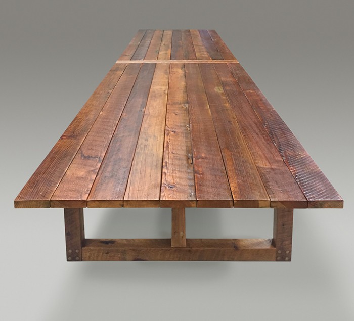 Lap Joint Timber Conference Table - Front View
