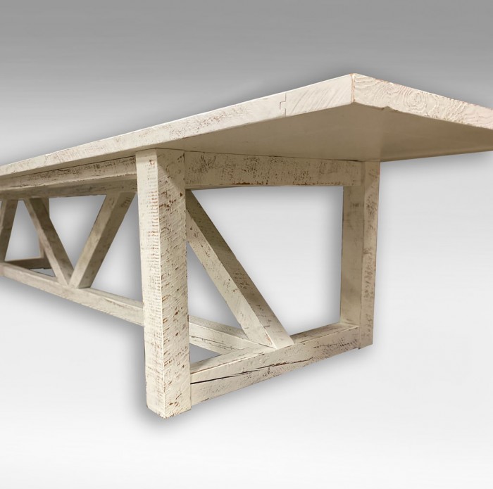 White Pine Lap Joint Conference Table - Base View
