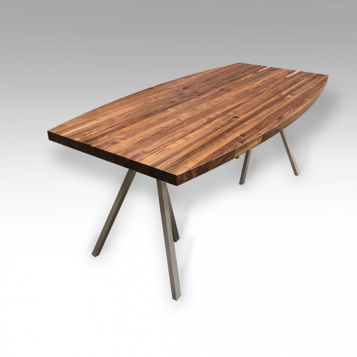 Boat Shaped Walnut Table - Side View