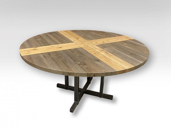 Reclaimed Oak Woven Top Table on Wright Base
