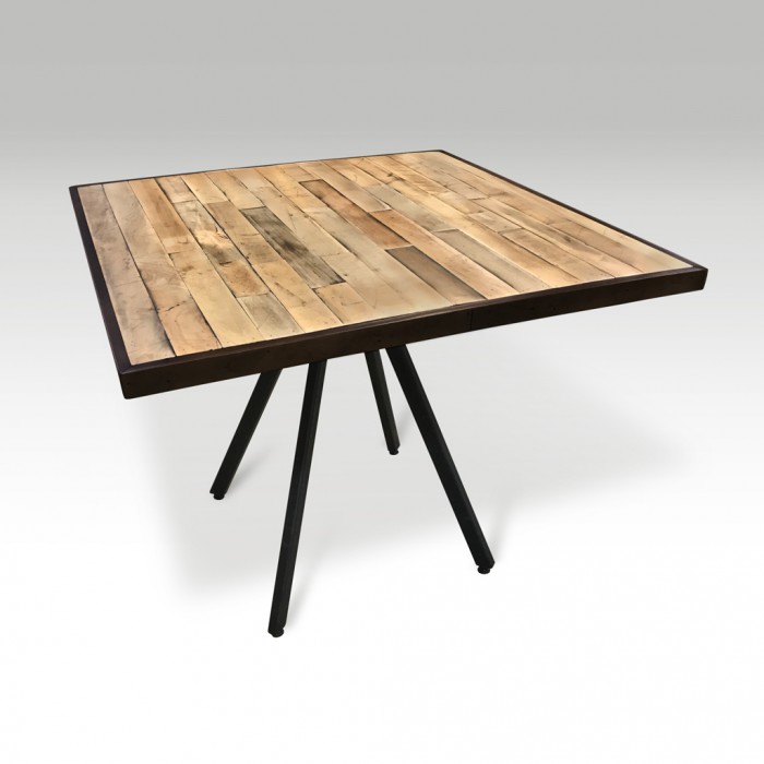Quad Base Cafe Table with Factory Maple Top