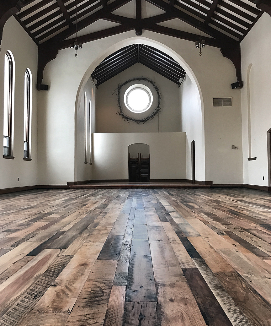 Mixed Hardwood Flooring at The Refuge for the Arts in Appleton