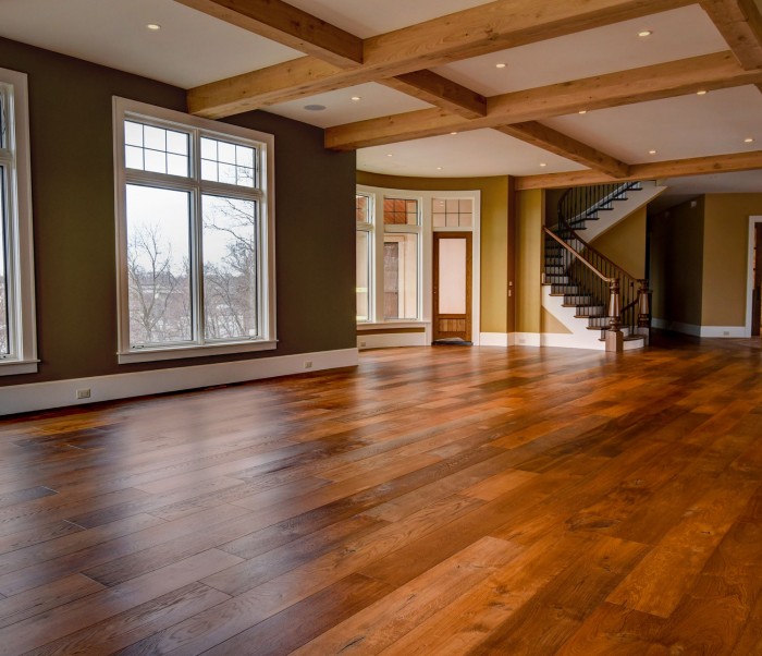 Carbonized Engineered White Oak Flooring Installed in Residence