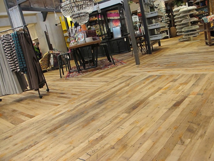 Reclaimed Factory Maple in Retail Space