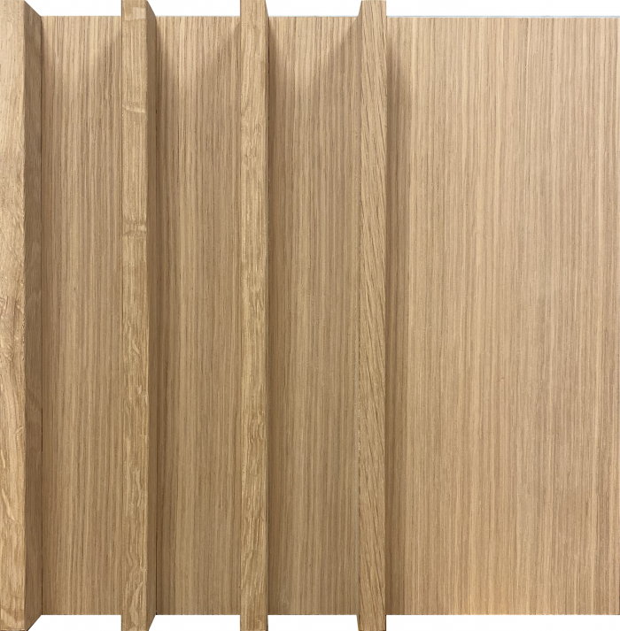 Fin Slat Wood Wall Panel in White Oak - Unfinished