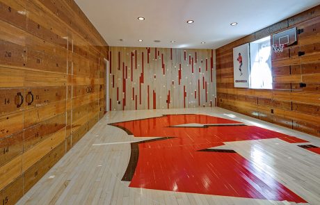 Reclaimed-Gym-Floor-and-Reclaimed-Maple-Benches-in-Denver-Mountain-Home