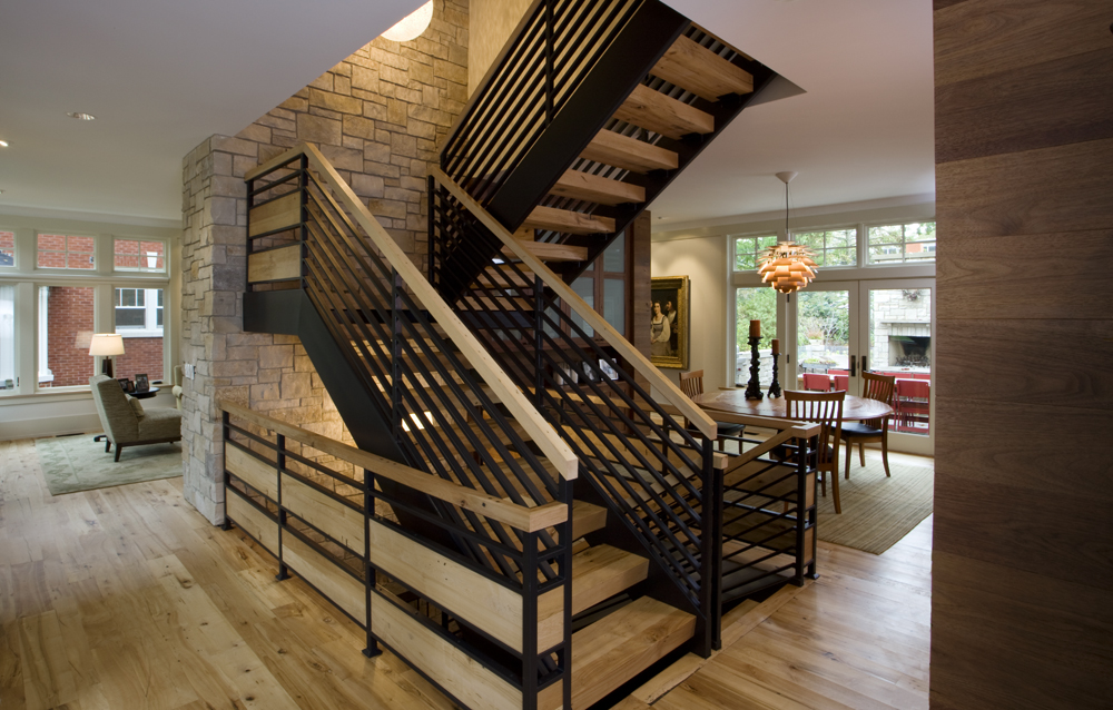 Reclaimed Stair Treads in Eco Suburban Residence