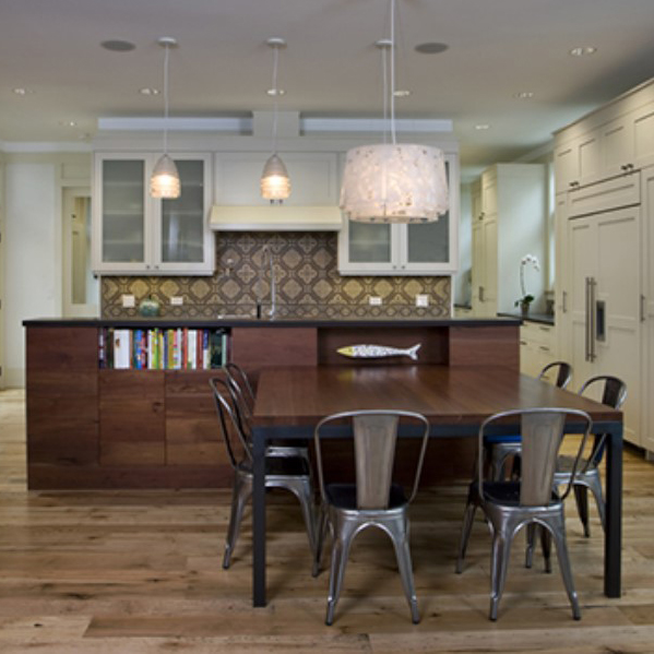 Reclaimed Walnut Cabinet and Table Top in Chicago Residence