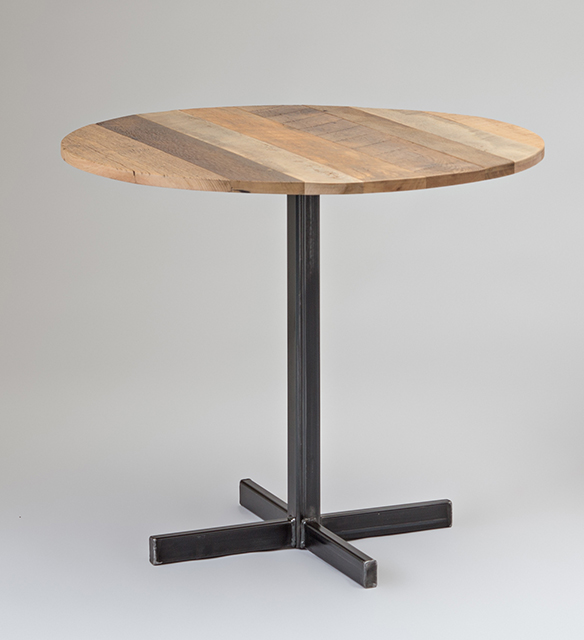 Round Cafe Table with Mixed Hardwoods Top