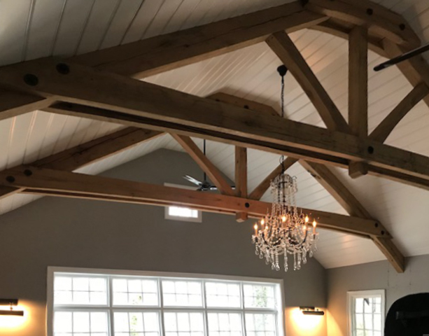 Reclaimed Constructed Hand Hewn Ridge Beams and Rafters