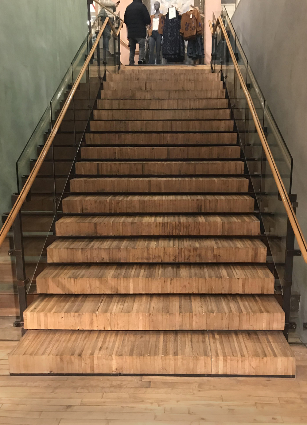 Reclaimed Stair Treads in Retail Environment